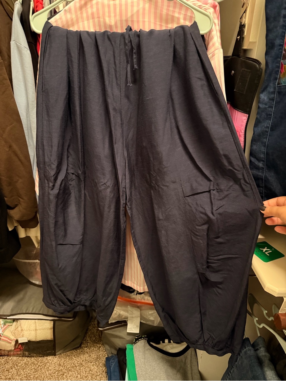 Women’s Crea Concept Navy Casual Drawstring Pants